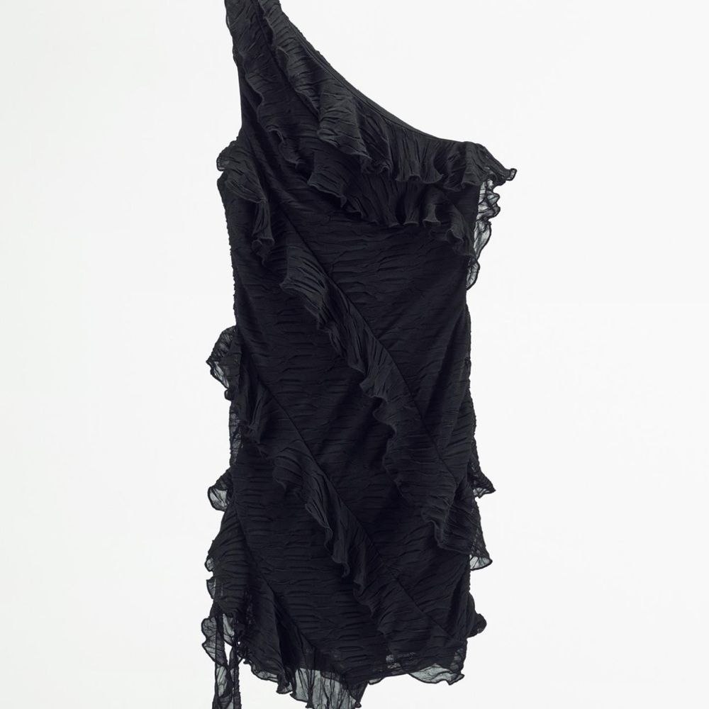 Elegant Black One-Shoulder Dress ZARA